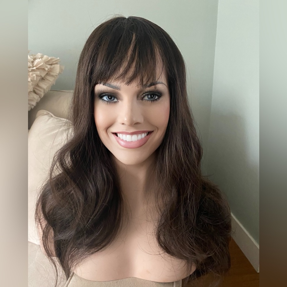 Elegant Synthetic Fibre Brown Hair Wig
